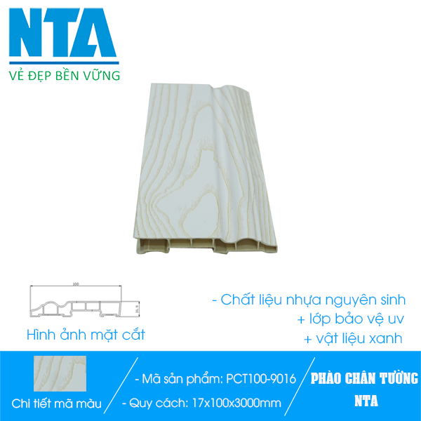 Phào chân tường 100 NTA -9016